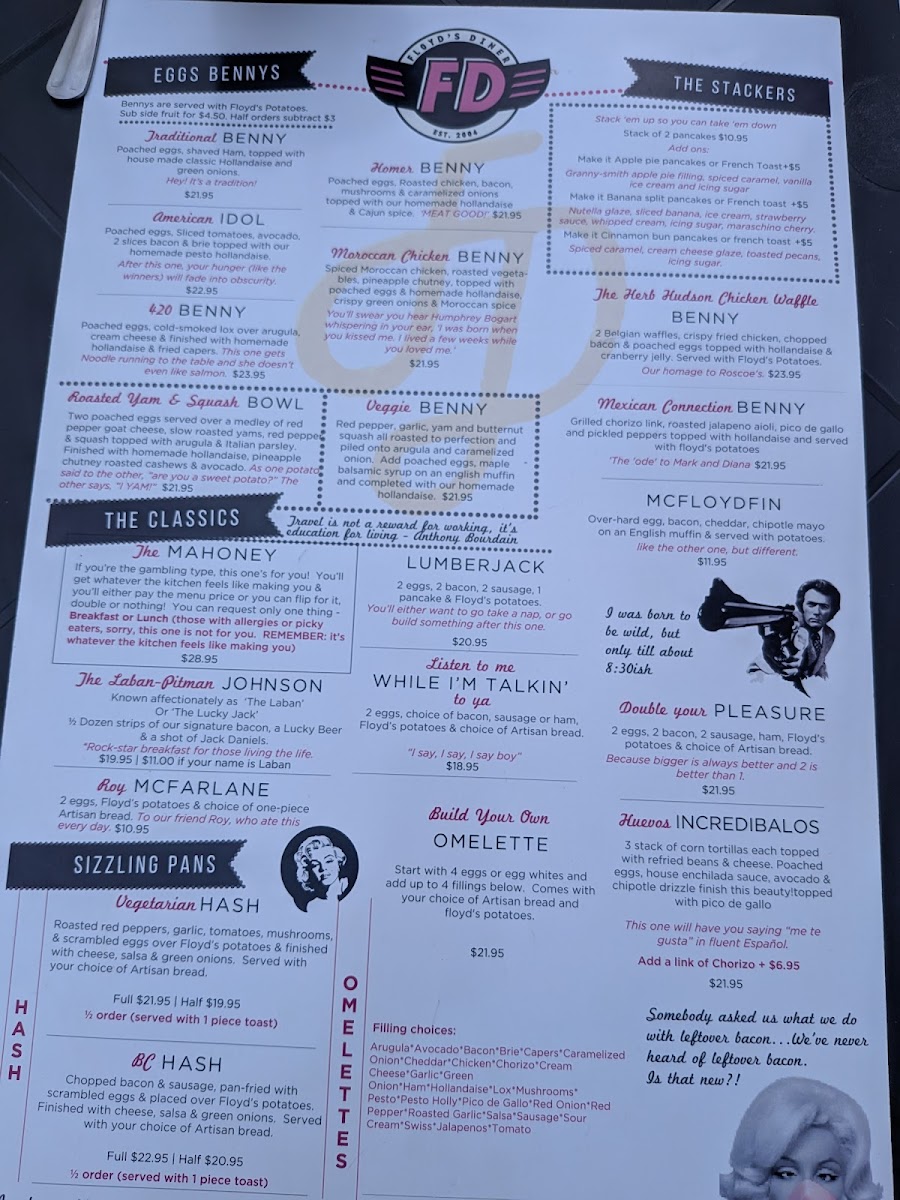 Floyd's Bar Menu - Image 1