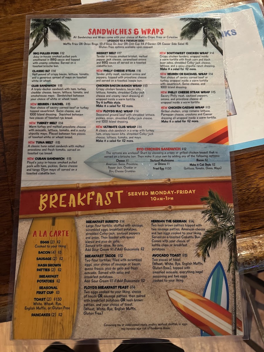 Floyd's Bar Menu - Image 3