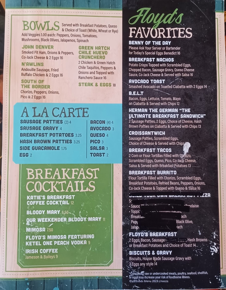 Floyd's Bar Menu - Image 5