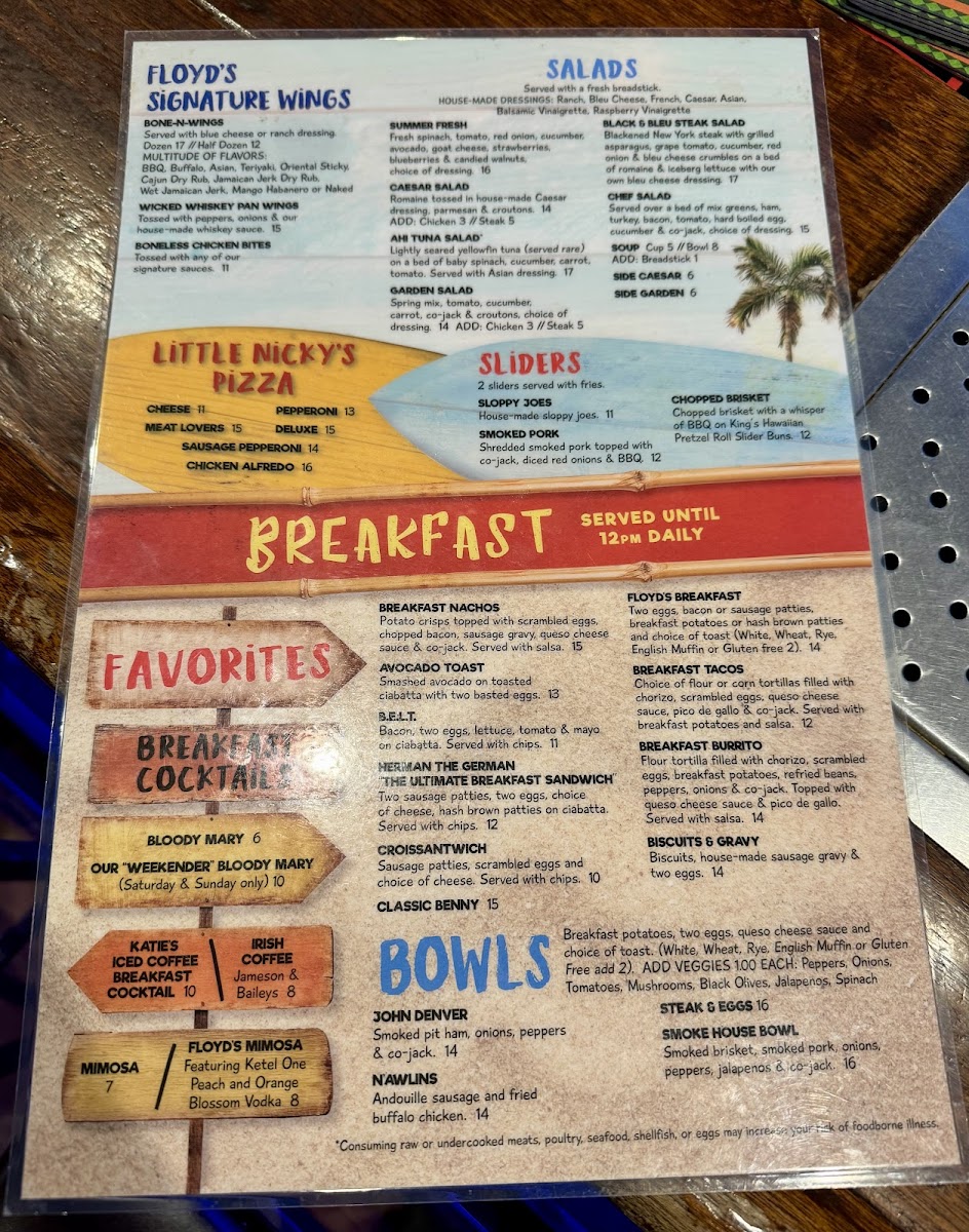 Floyd's Bar Menu - Image 6